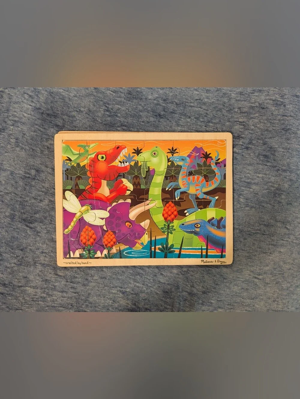 Melissa & Doug Two 24-Piece Dinosaur Wooden Puzzle Set